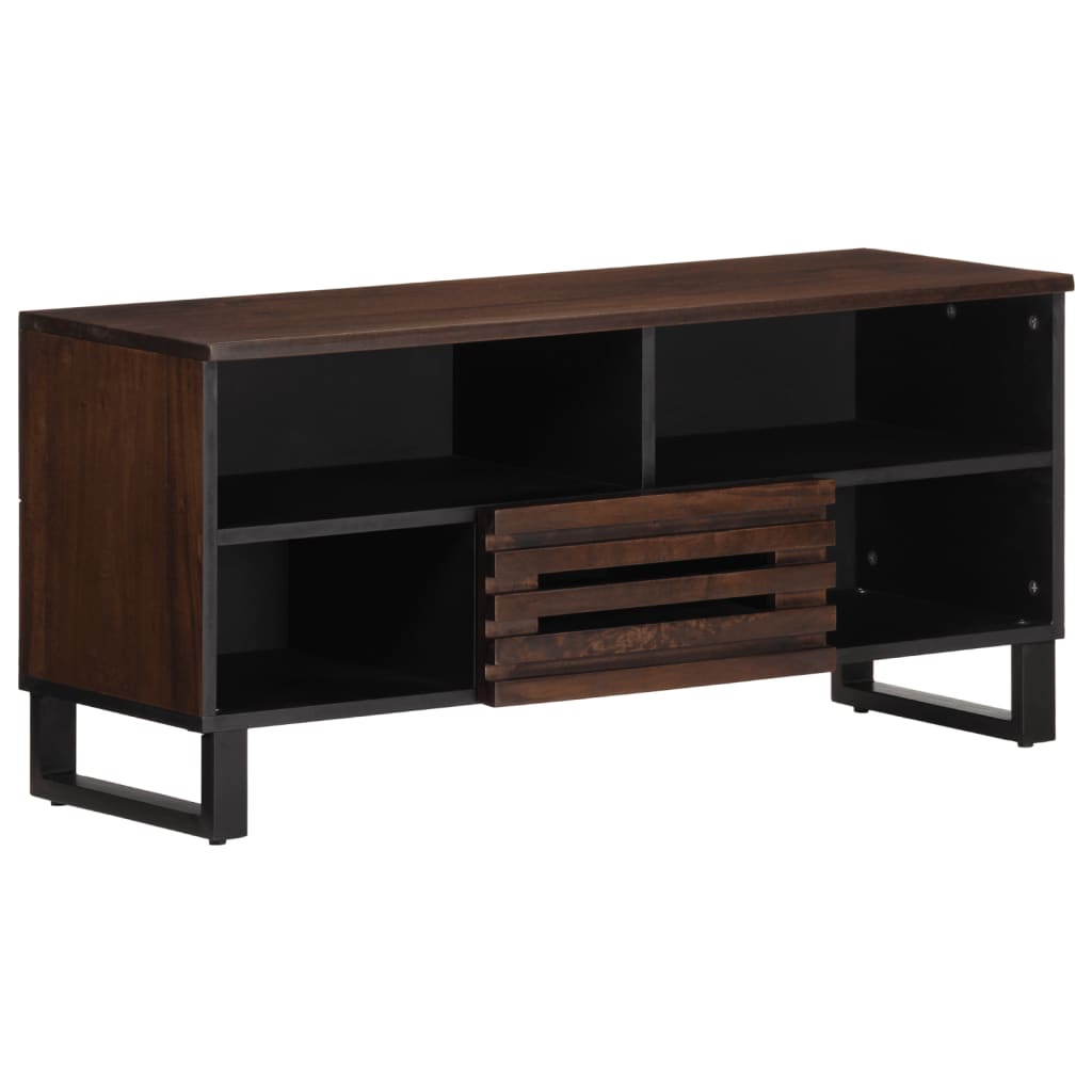 Tv-meubel 100x34x46 cm massief mangohout bruin is nu te koop bij PeponiXL, paradijselijk wonen!