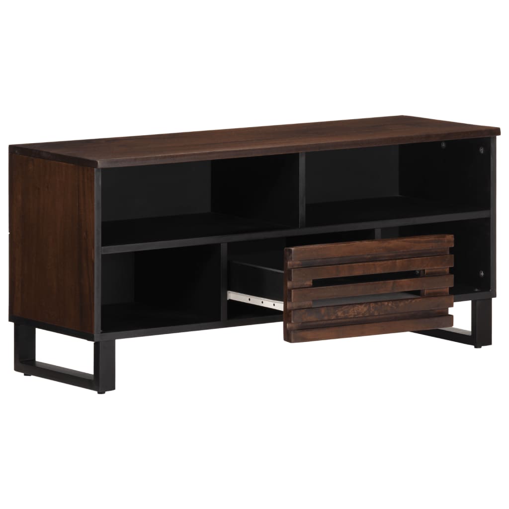 Tv-meubel 100x34x46 cm massief mangohout bruin is nu te koop bij PeponiXL, paradijselijk wonen!