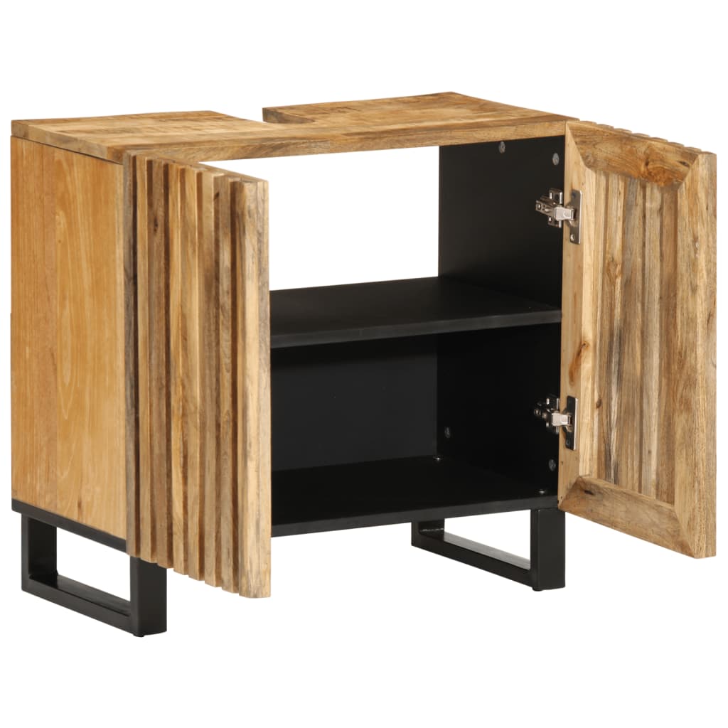 Wastafelkast 62x34x58 cm massief ruw mangohout is nu te koop bij PeponiXL, paradijselijk wonen!