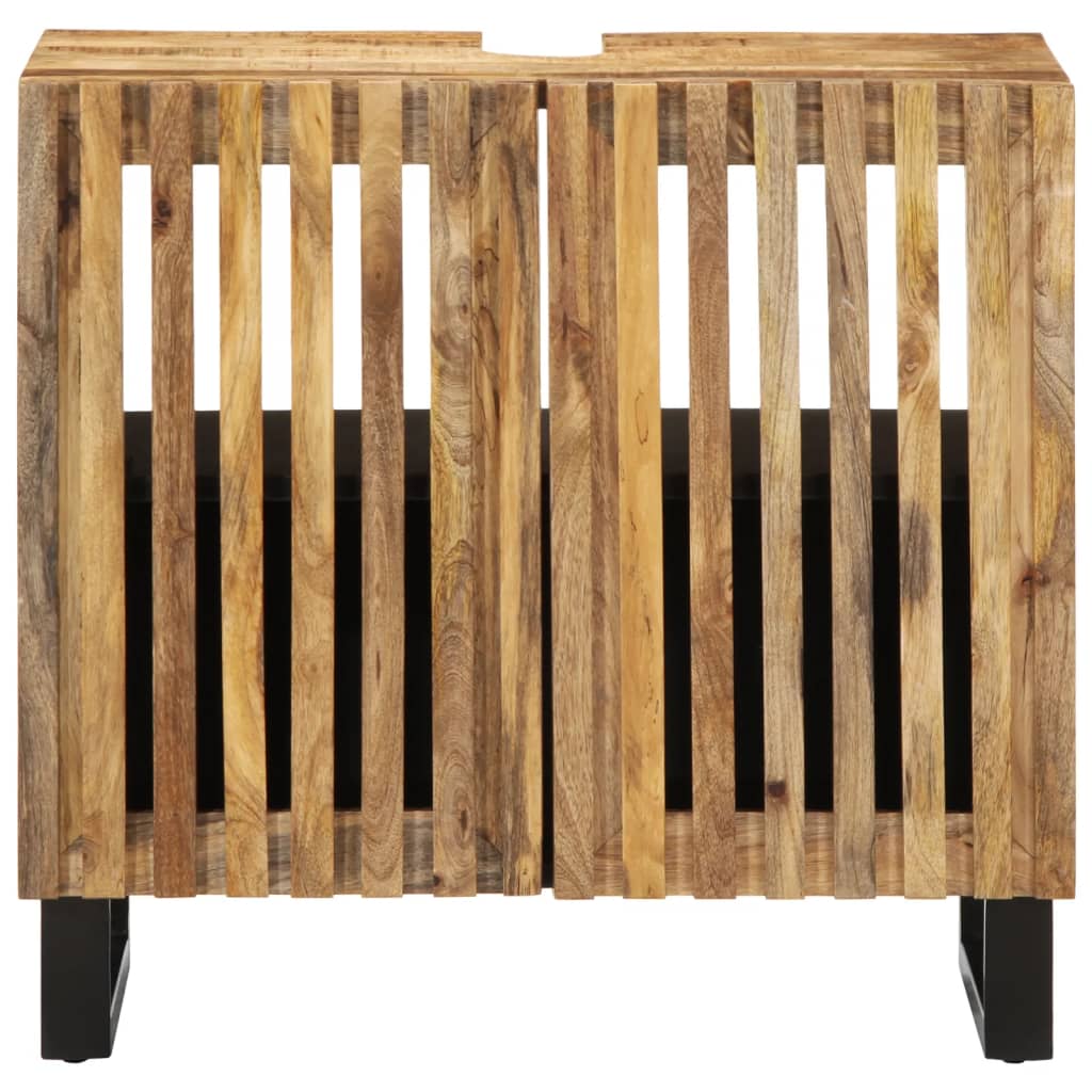 Wastafelkast 62x34x58 cm massief ruw mangohout is nu te koop bij PeponiXL, paradijselijk wonen!