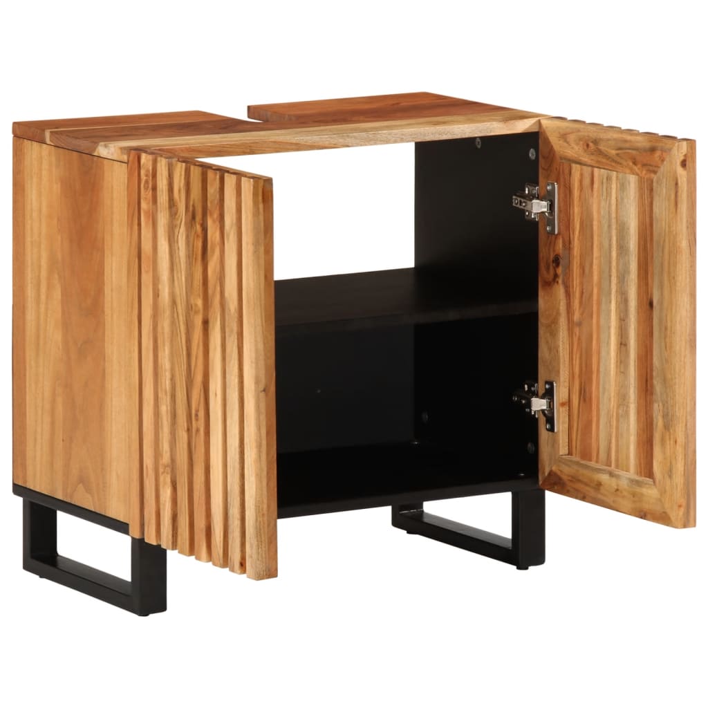 Wastafelkast 62x34x58 cm massief acaciahout is nu te koop bij PeponiXL, paradijselijk wonen!