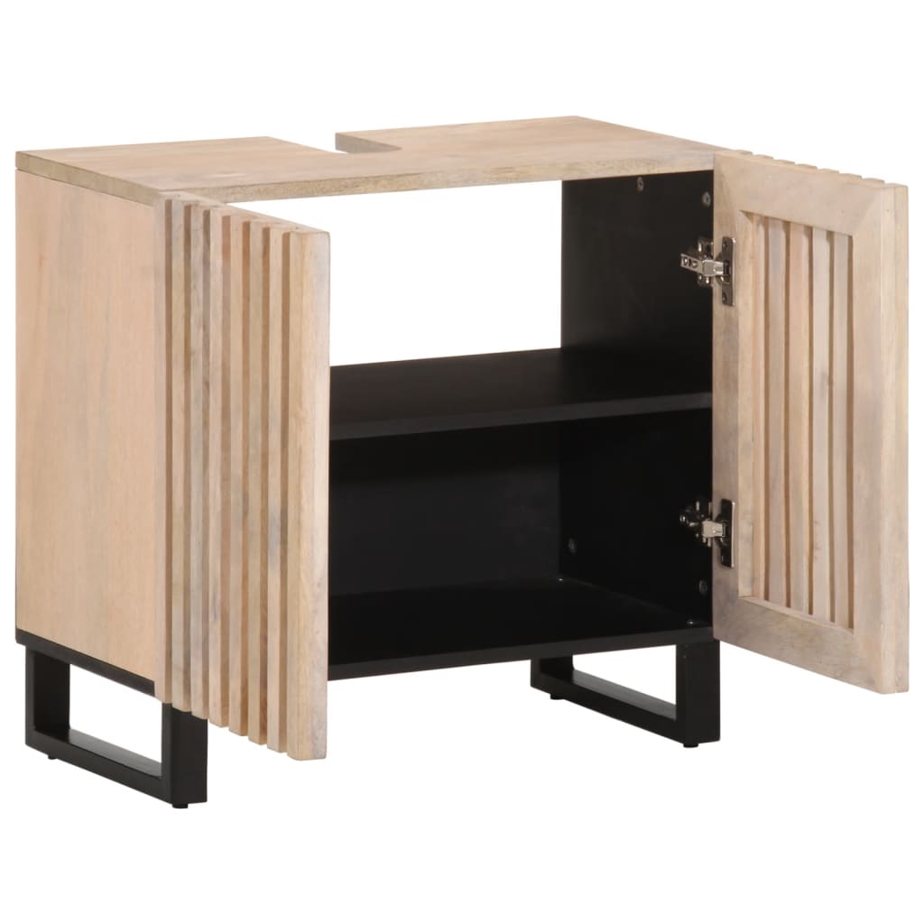 Wastafelkast 62x34x58 cm massief mangohout is nu te koop bij PeponiXL, paradijselijk wonen!