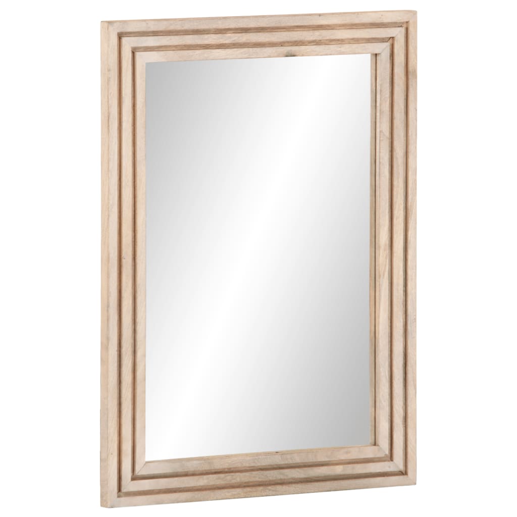 Badkamerspiegel 50x70 cm massief mangohout en glas is nu te koop bij PeponiXL, paradijselijk wonen!