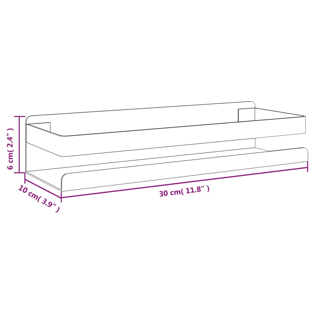 Doucherekje 30x10x6 cm geborsteld 304 roestvrij staal matzwart is nu te koop bij PeponiXL, paradijselijk wonen!