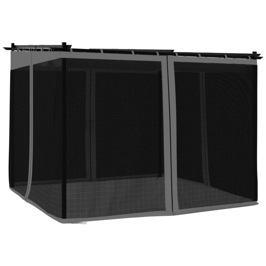 Prieel met zijwanden van gaas 3x3 m staal antracietkleurig is nu te koop bij PeponiXL, paradijselijk wonen!