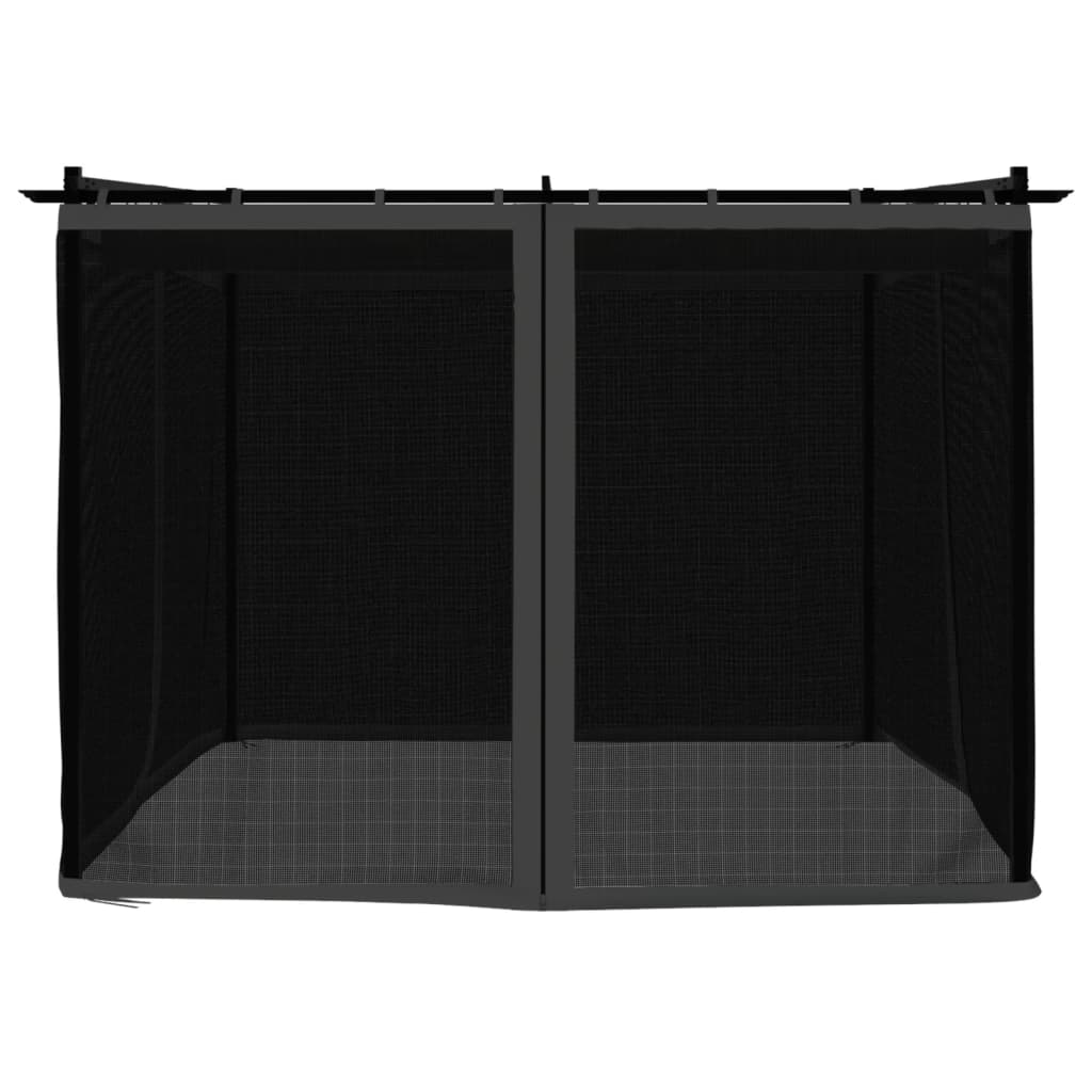 Prieel met zijwanden van gaas 3x3 m staal antracietkleurig is nu te koop bij PeponiXL, paradijselijk wonen!