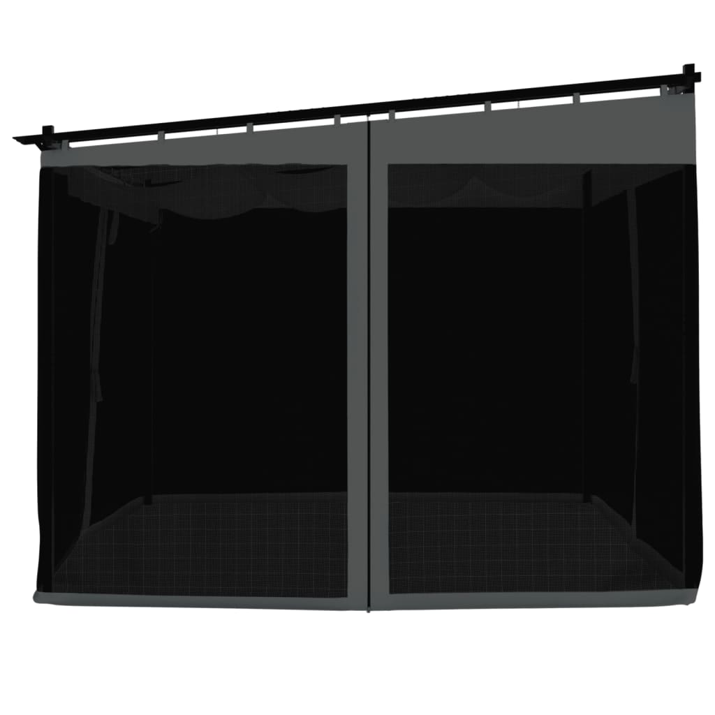 Prieel met zijwanden van gaas 3x3 m staal antracietkleurig is nu te koop bij PeponiXL, paradijselijk wonen!