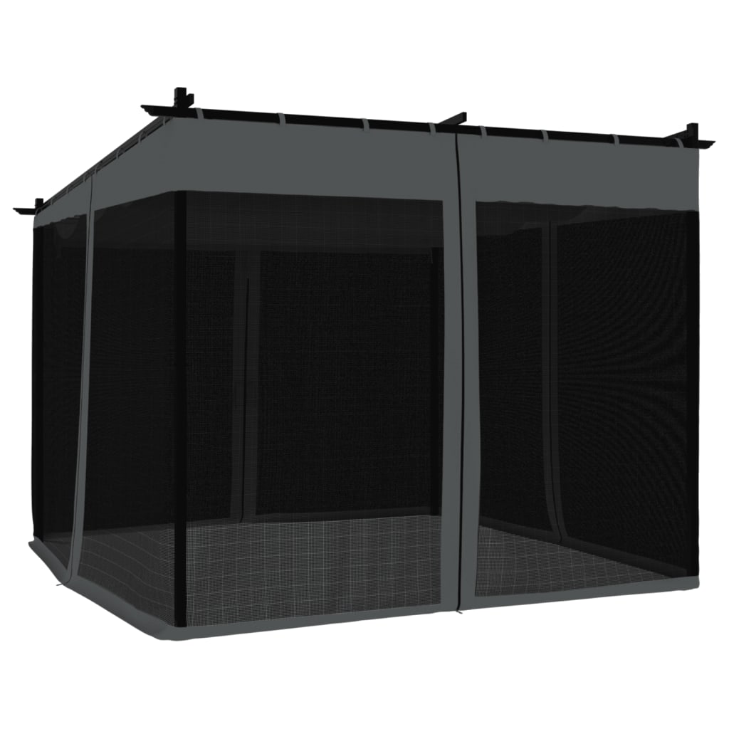 Prieel met zijwanden van gaas 3x3 m staal antracietkleurig is nu te koop bij PeponiXL, paradijselijk wonen!
