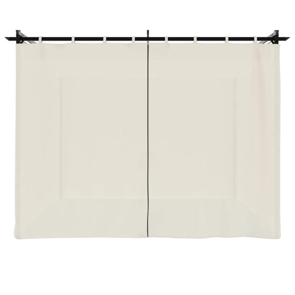 Prieel met gordijnen 3x3 m staal crèmekleurig is nu te koop bij PeponiXL, paradijselijk wonen!
