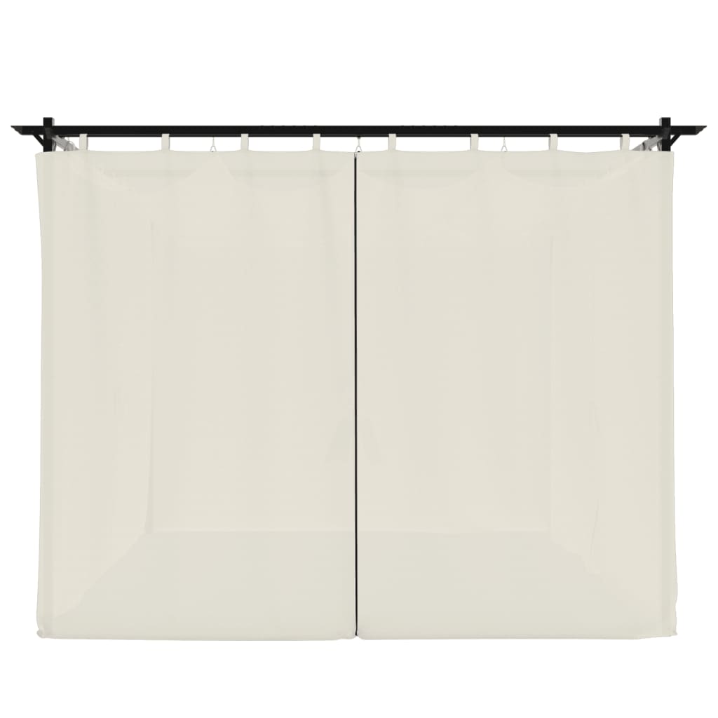 Prieel met gordijnen 3x3 m staal crèmekleurig is nu te koop bij PeponiXL, paradijselijk wonen!