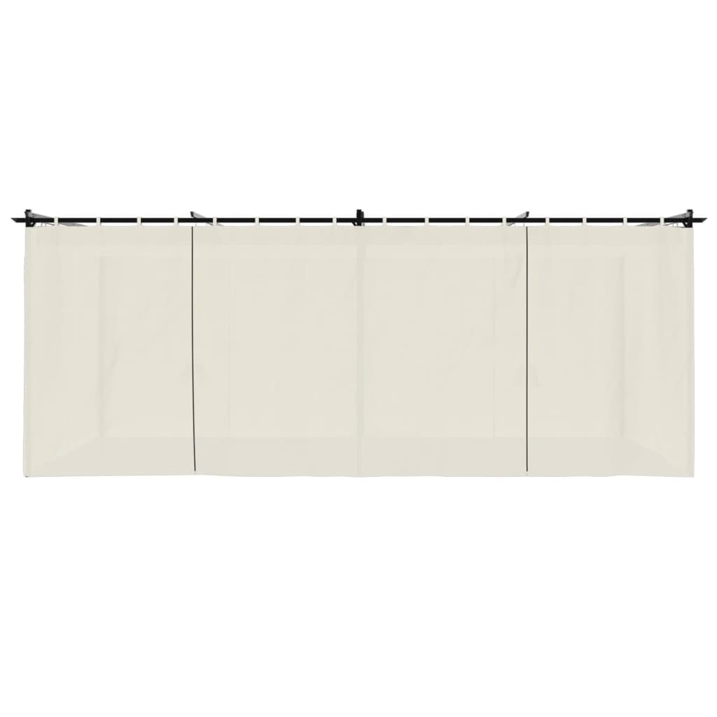 Prieel met gordijnen 6x3 m staal crèmekleurig is nu te koop bij PeponiXL, paradijselijk wonen!