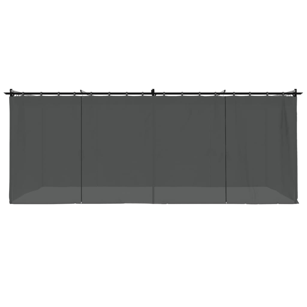 Prieel met gordijnen 6x3 m staal antracietkleurig is nu te koop bij PeponiXL, paradijselijk wonen!