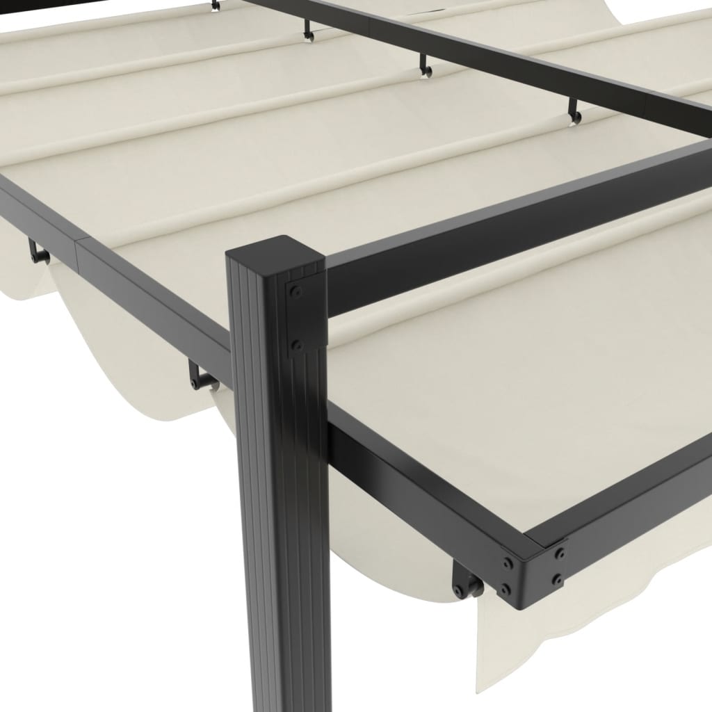 Prieel met uittrekbaar dak 3x3 m aluminium crèmekleurig is nu te koop bij PeponiXL, paradijselijk wonen!
