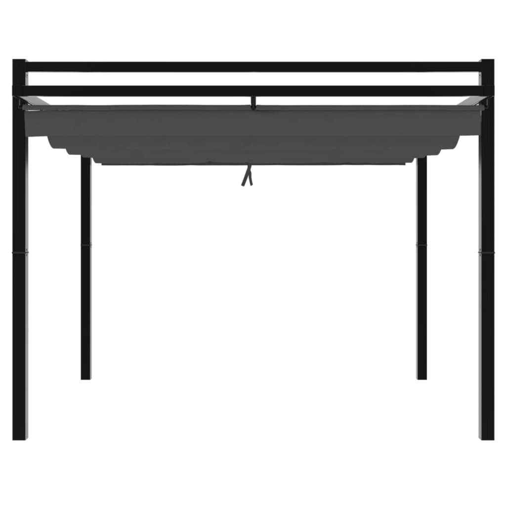 Prieel met uittrekbaar dak 3x3 m aluminium antracietkleurig is nu te koop bij PeponiXL, paradijselijk wonen!