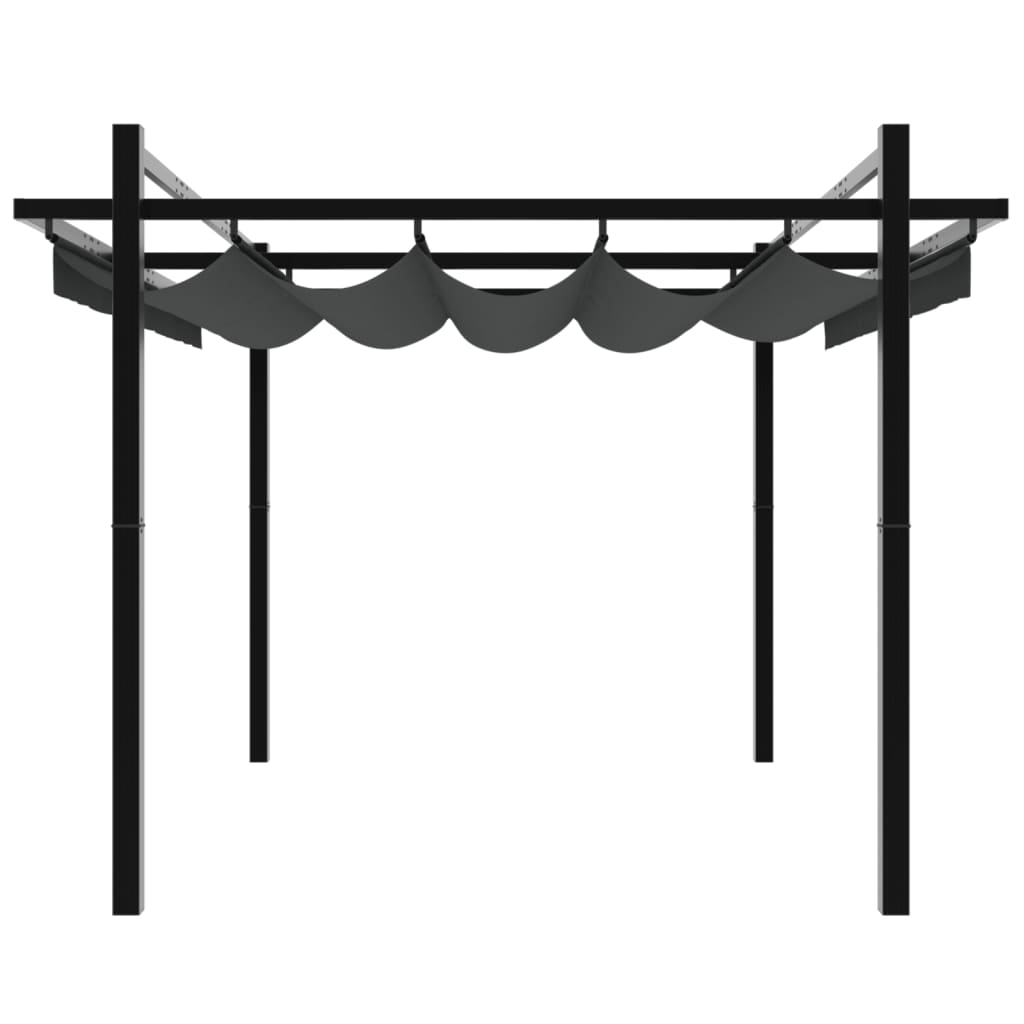 Prieel met uittrekbaar dak 3x3 m aluminium antracietkleurig is nu te koop bij PeponiXL, paradijselijk wonen!