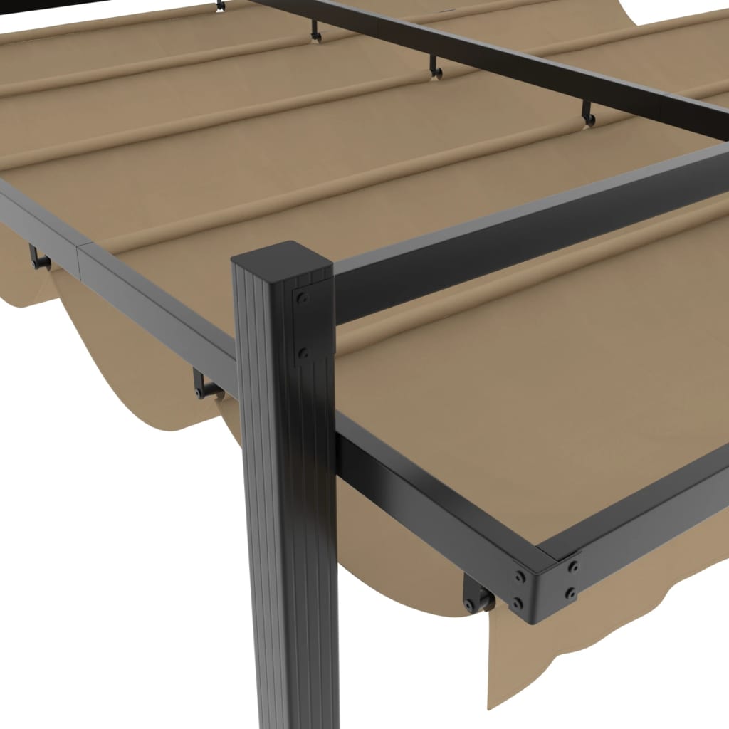 Prieel met uittrekbaar dak 3x3 m aluminium taupe is nu te koop bij PeponiXL, paradijselijk wonen!