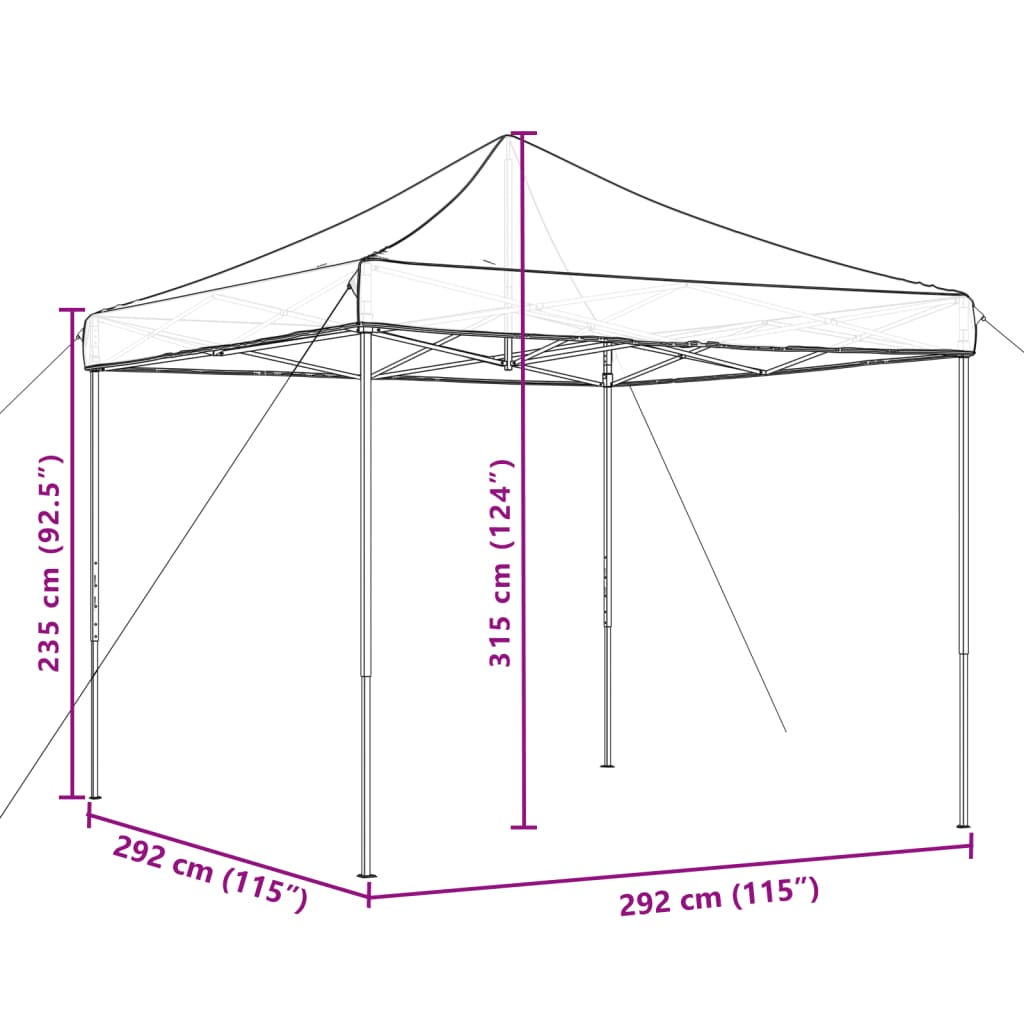 Partytent inklapbaar pop-up 292x292x315 cm beige is nu te koop bij PeponiXL, paradijselijk wonen!