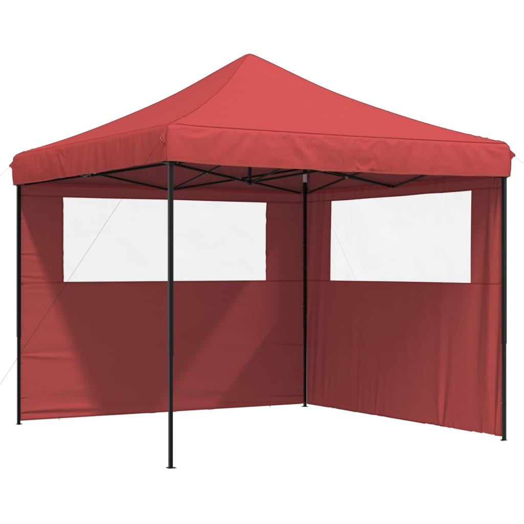 Partytent inklapbaar pop-up met 2 zijwanden bordeauxrood is nu te koop bij PeponiXL, paradijselijk wonen!