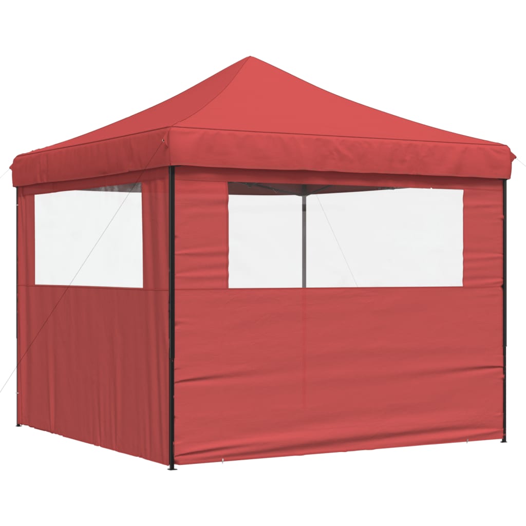 Partytent inklapbaar pop-up met 2 zijwanden bordeauxrood is nu te koop bij PeponiXL, paradijselijk wonen!