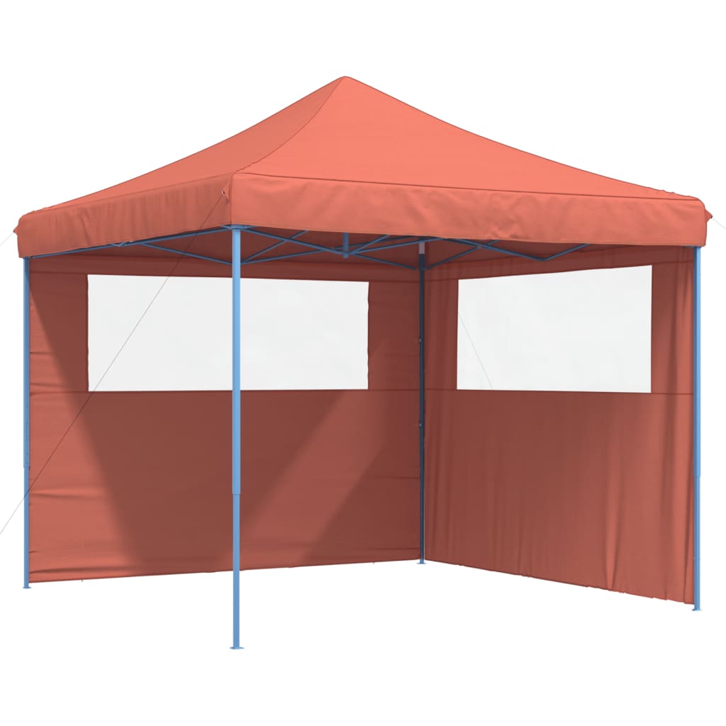 Partytent inklapbaar pop-up met 2 zijwanden terracottakleurig is nu te koop bij PeponiXL, paradijselijk wonen!