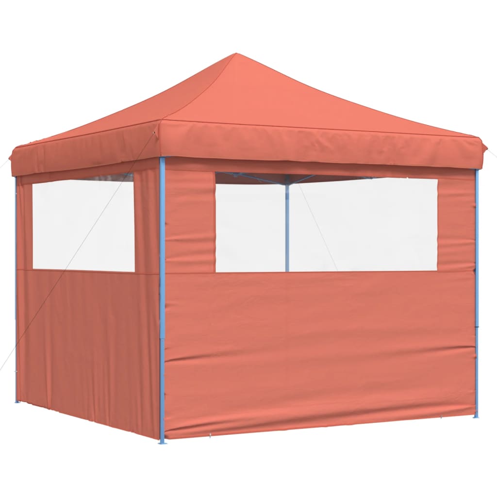 Partytent inklapbaar pop-up met 2 zijwanden terracottakleurig is nu te koop bij PeponiXL, paradijselijk wonen!