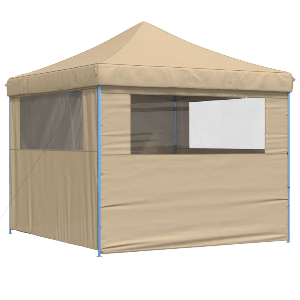 Partytent inklapbaar pop-up met 4 zijwanden beige is nu te koop bij PeponiXL, paradijselijk wonen!