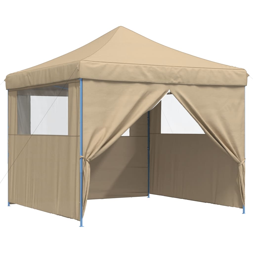 Partytent inklapbaar pop-up met 4 zijwanden beige is nu te koop bij PeponiXL, paradijselijk wonen!