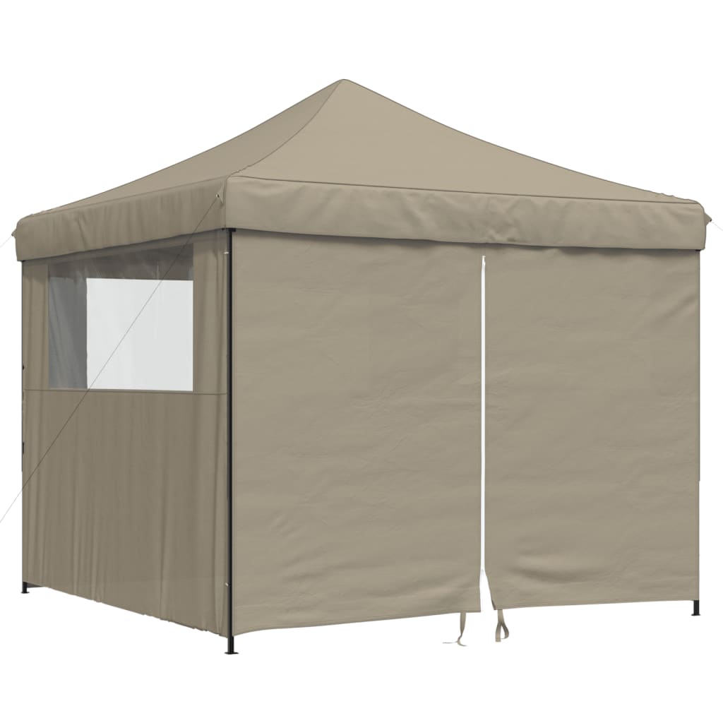 Partytent inklapbaar pop-up met 4 zijwanden taupe is nu te koop bij PeponiXL, paradijselijk wonen!