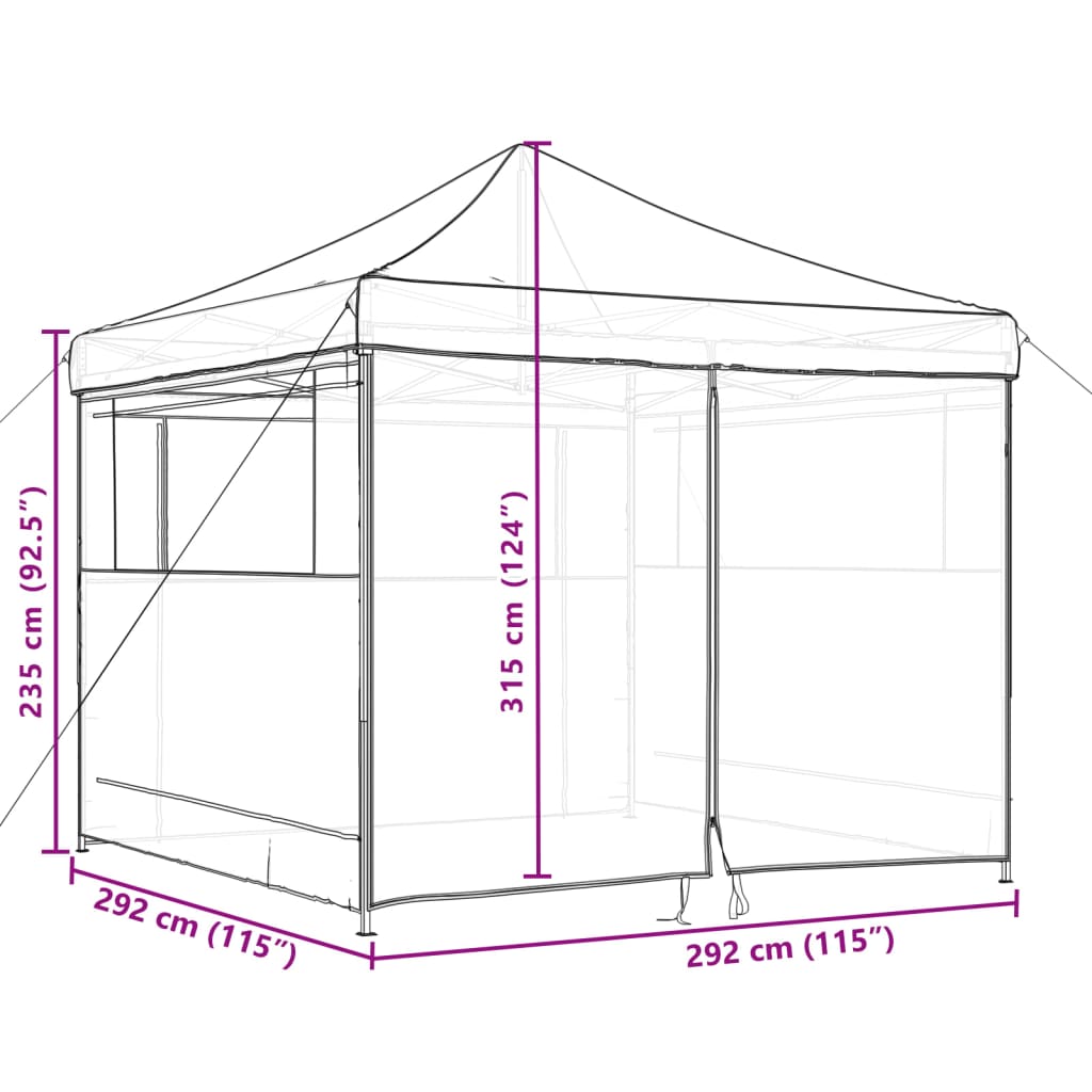 Partytent inklapbaar pop-up met 4 zijwanden taupe is nu te koop bij PeponiXL, paradijselijk wonen!