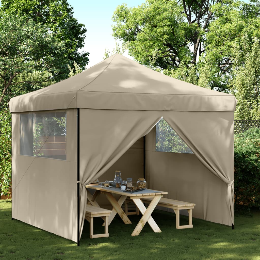 Partytent inklapbaar pop-up met 4 zijwanden taupe is nu te koop bij PeponiXL, paradijselijk wonen!
