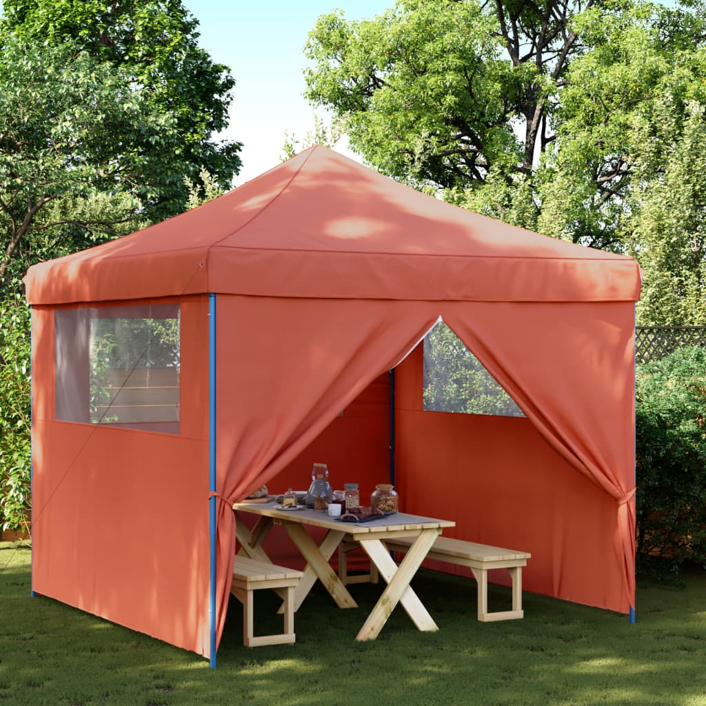 Partytent inklapbaar pop-up met 4 zijwanden terracottakleurig is nu te koop bij PeponiXL, paradijselijk wonen!
