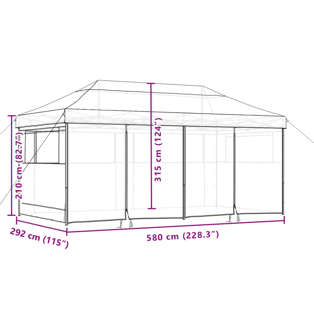 Partytent inklapbaar pop-up met 4 zijwanden groen is nu te koop bij PeponiXL, paradijselijk wonen!