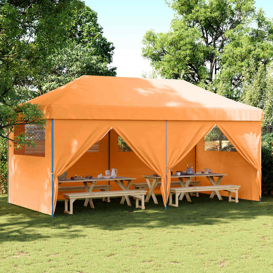 Partytent inklapbaar pop-up met 4 zijwanden oranje is nu te koop bij PeponiXL, paradijselijk wonen!