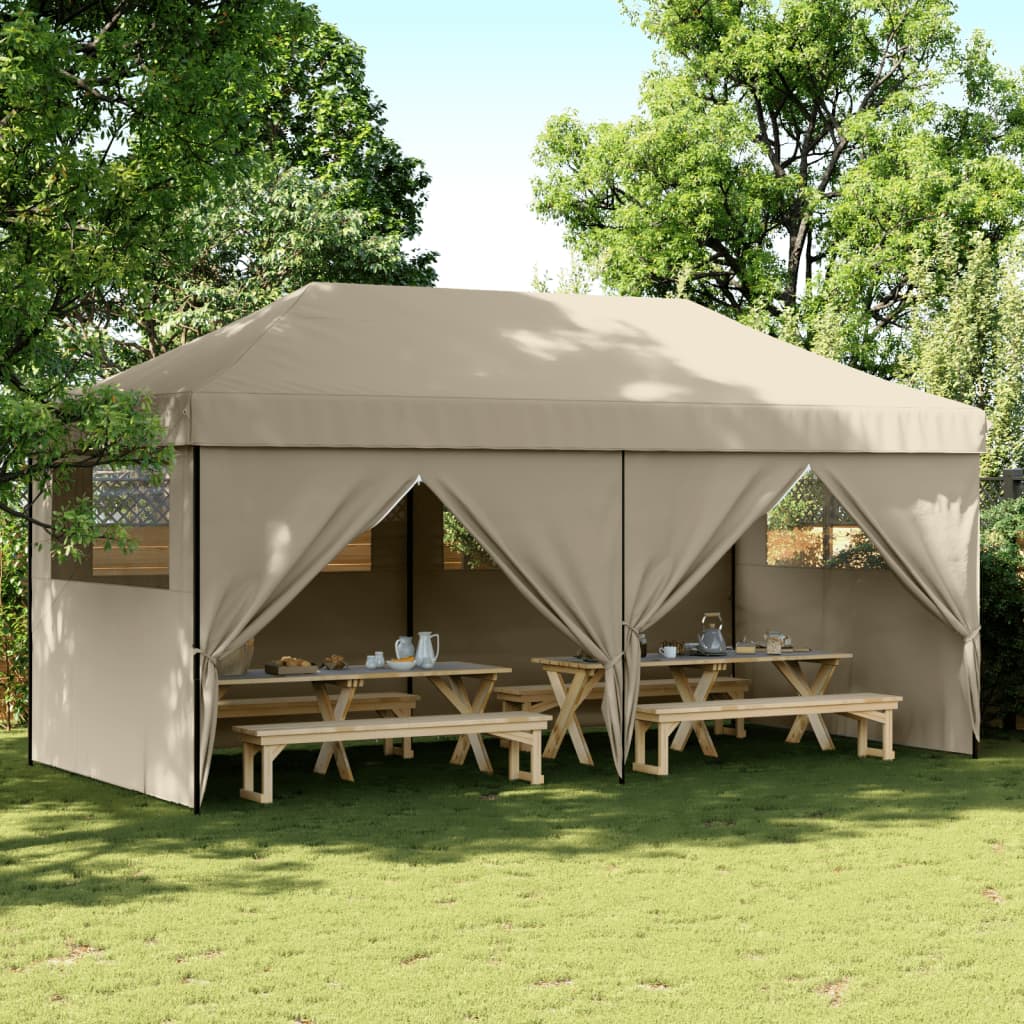 Partytent inklapbaar pop-up met 4 zijwanden taupe is nu te koop bij PeponiXL, paradijselijk wonen!