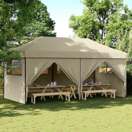 Partytent inklapbaar pop-up met 4 zijwanden taupe is nu te koop bij PeponiXL, paradijselijk wonen!