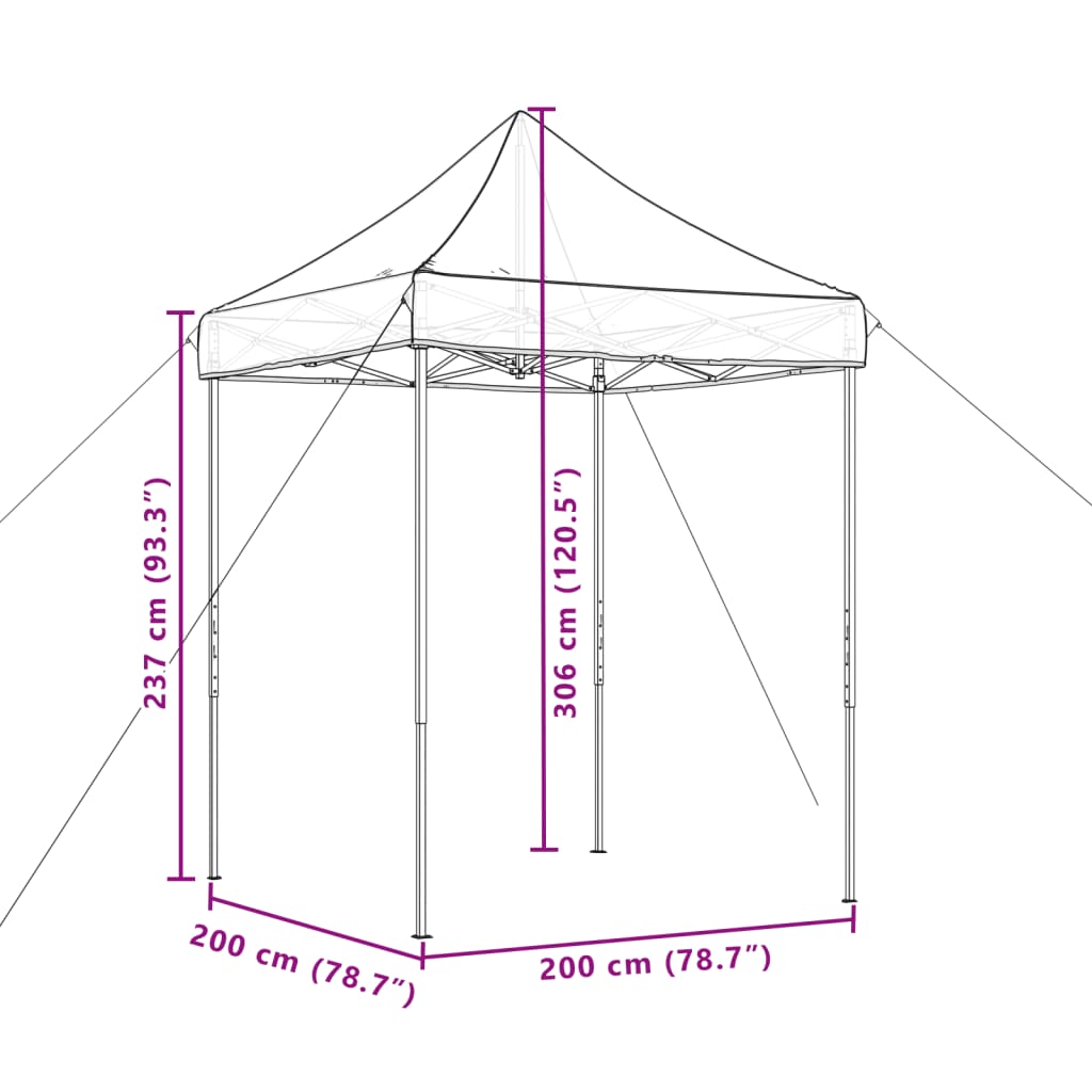 Partytent inklapbaar pop-up 200x200x306 cm terracotta is nu te koop bij PeponiXL, paradijselijk wonen!