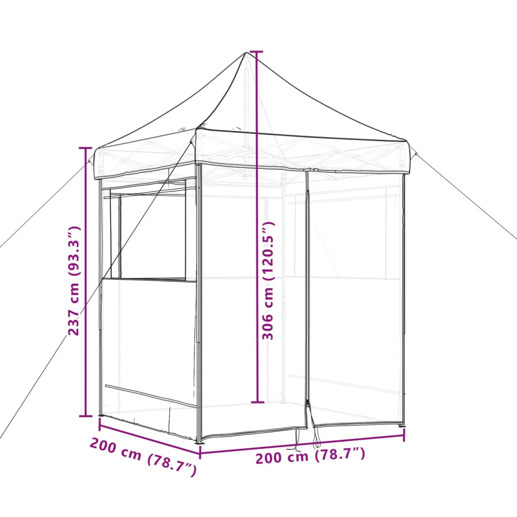 Partytent inklapbaar pop-up met 4 zijwanden taupe is nu te koop bij PeponiXL, paradijselijk wonen!