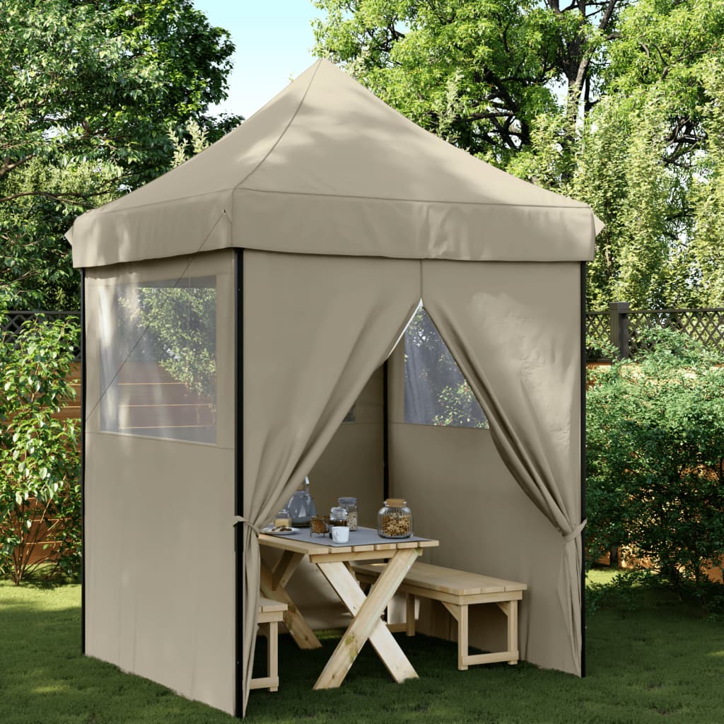 Partytent inklapbaar pop-up met 4 zijwanden taupe is nu te koop bij PeponiXL, paradijselijk wonen!