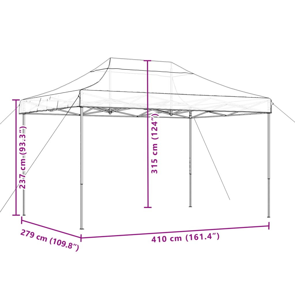 Partytent inklapbaar pop-up 410x279x315 cm terracotta is nu te koop bij PeponiXL, paradijselijk wonen!