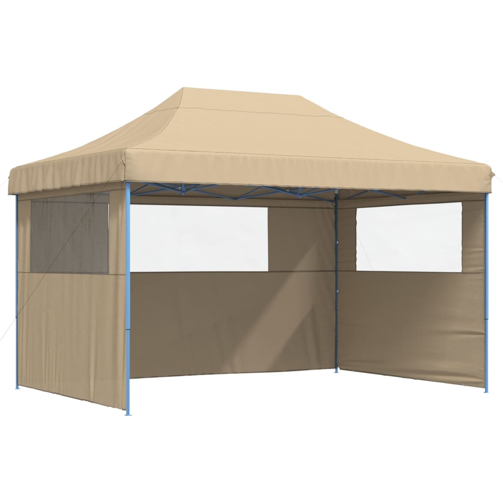 Partytent inklapbaar pop-up met 3 zijwanden beige is nu te koop bij PeponiXL, paradijselijk wonen!