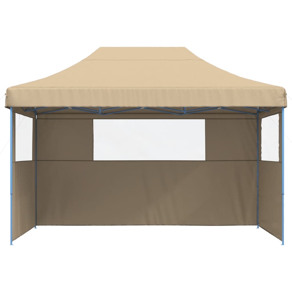 Partytent inklapbaar pop-up met 3 zijwanden beige is nu te koop bij PeponiXL, paradijselijk wonen!