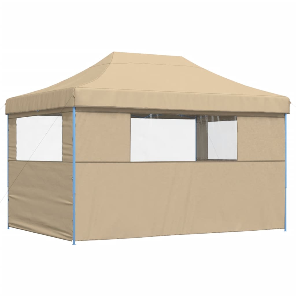 Partytent inklapbaar pop-up met 3 zijwanden beige is nu te koop bij PeponiXL, paradijselijk wonen!
