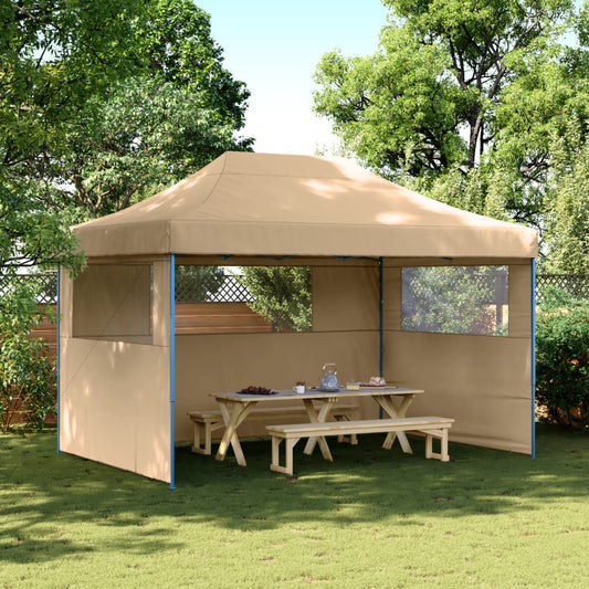Partytent inklapbaar pop-up met 3 zijwanden beige is nu te koop bij PeponiXL, paradijselijk wonen!