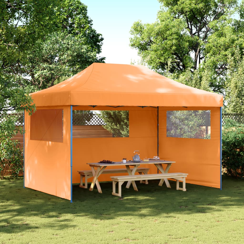 Partytent inklapbaar pop-up met 3 zijwanden oranje is nu te koop bij PeponiXL, paradijselijk wonen!