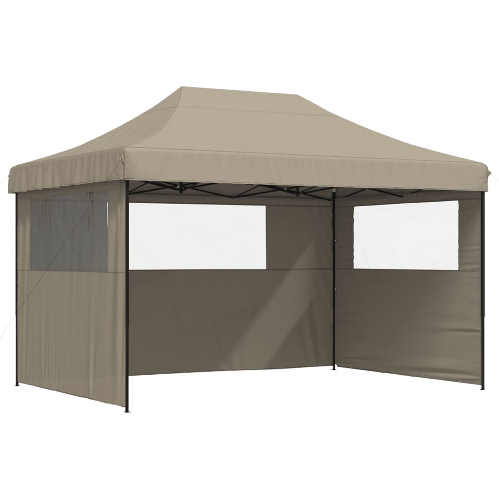 Partytent inklapbaar pop-up met 3 zijwanden taupe is nu te koop bij PeponiXL, paradijselijk wonen!