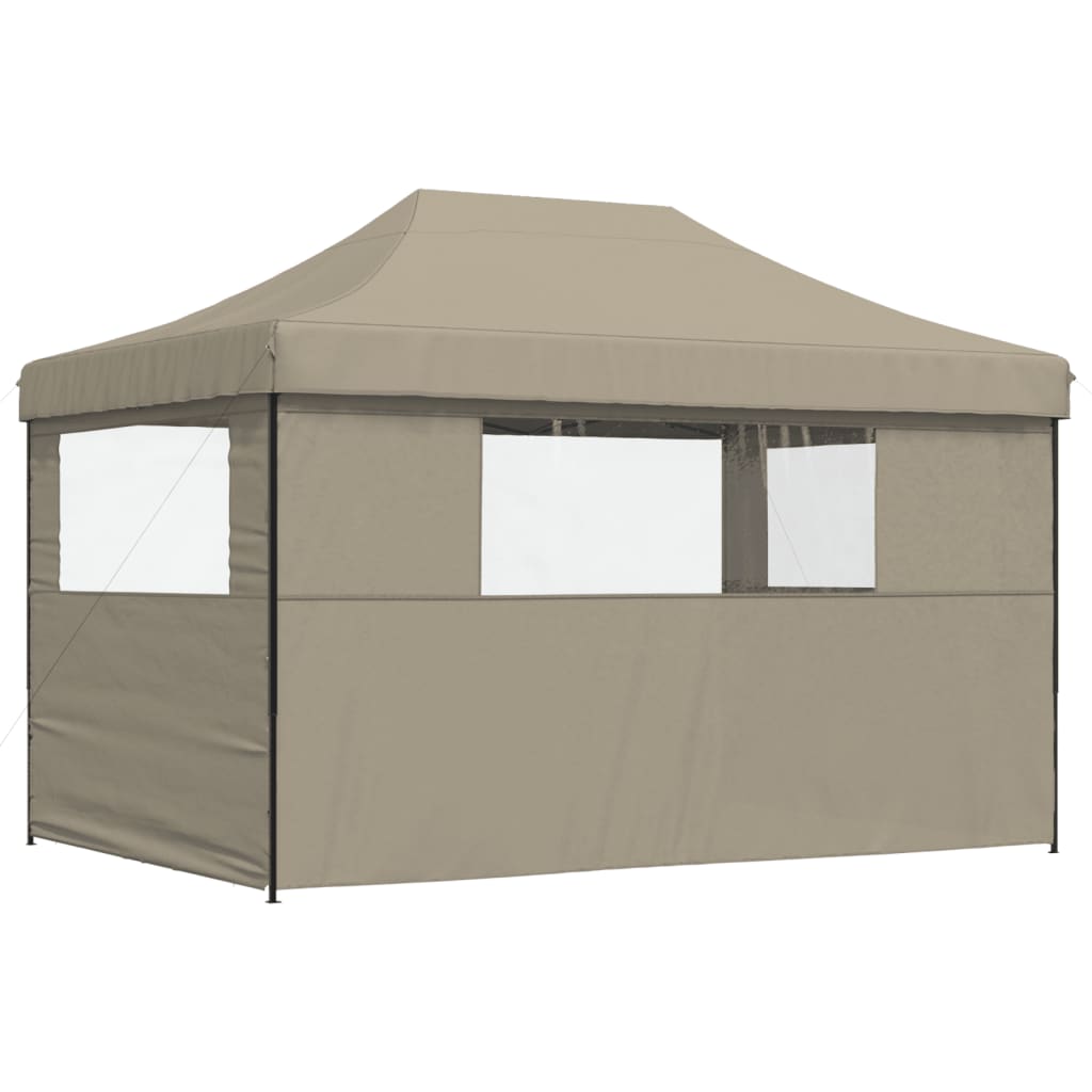 Partytent inklapbaar pop-up met 3 zijwanden taupe is nu te koop bij PeponiXL, paradijselijk wonen!