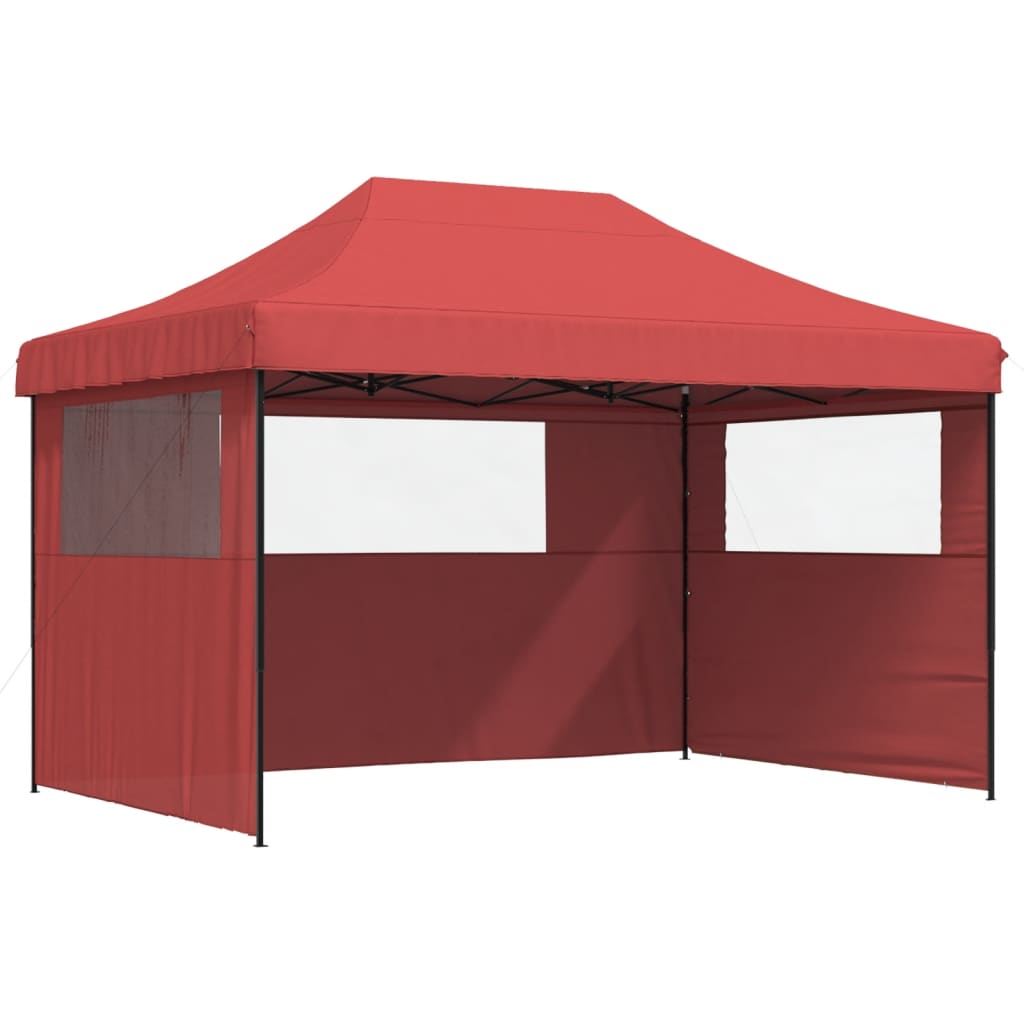 Partytent inklapbaar pop-up met 3 zijwanden bordeauxrood is nu te koop bij PeponiXL, paradijselijk wonen!