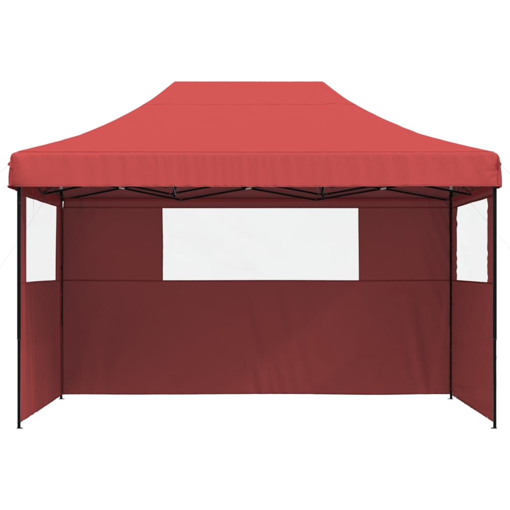 Partytent inklapbaar pop-up met 3 zijwanden bordeauxrood is nu te koop bij PeponiXL, paradijselijk wonen!