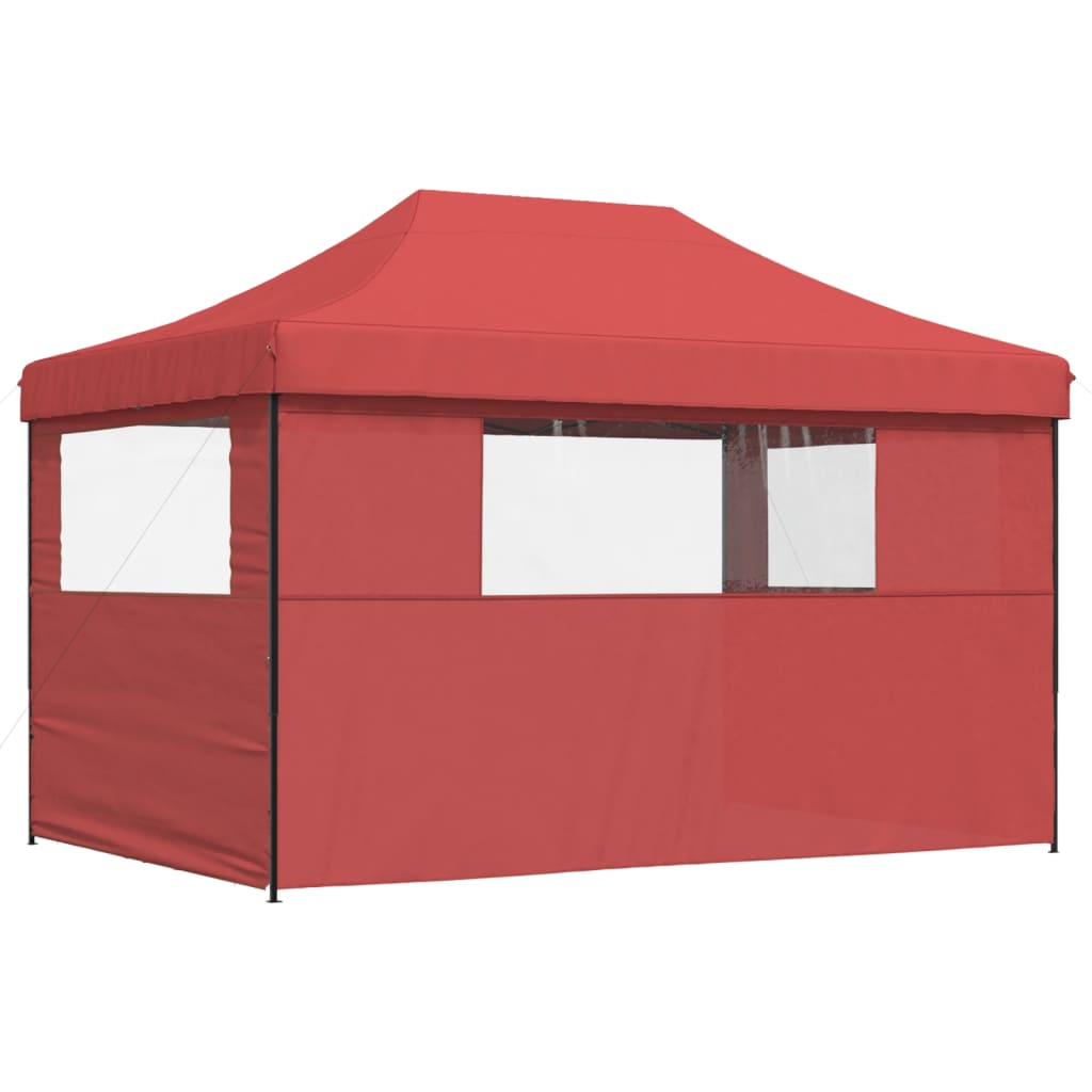 Partytent inklapbaar pop-up met 3 zijwanden bordeauxrood is nu te koop bij PeponiXL, paradijselijk wonen!