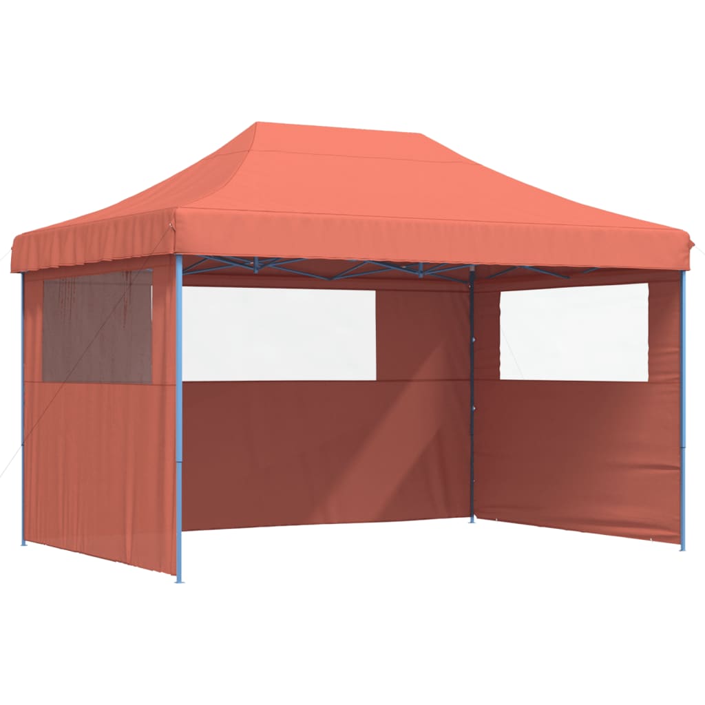 Partytent inklapbaar pop-up met 3 zijwanden terracottakleurig is nu te koop bij PeponiXL, paradijselijk wonen!